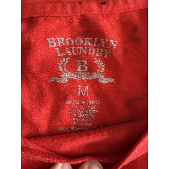 Brooklyn Laundry 23 Red Splatter Crew Neck T Shirt Medium - Picture 9 of 10